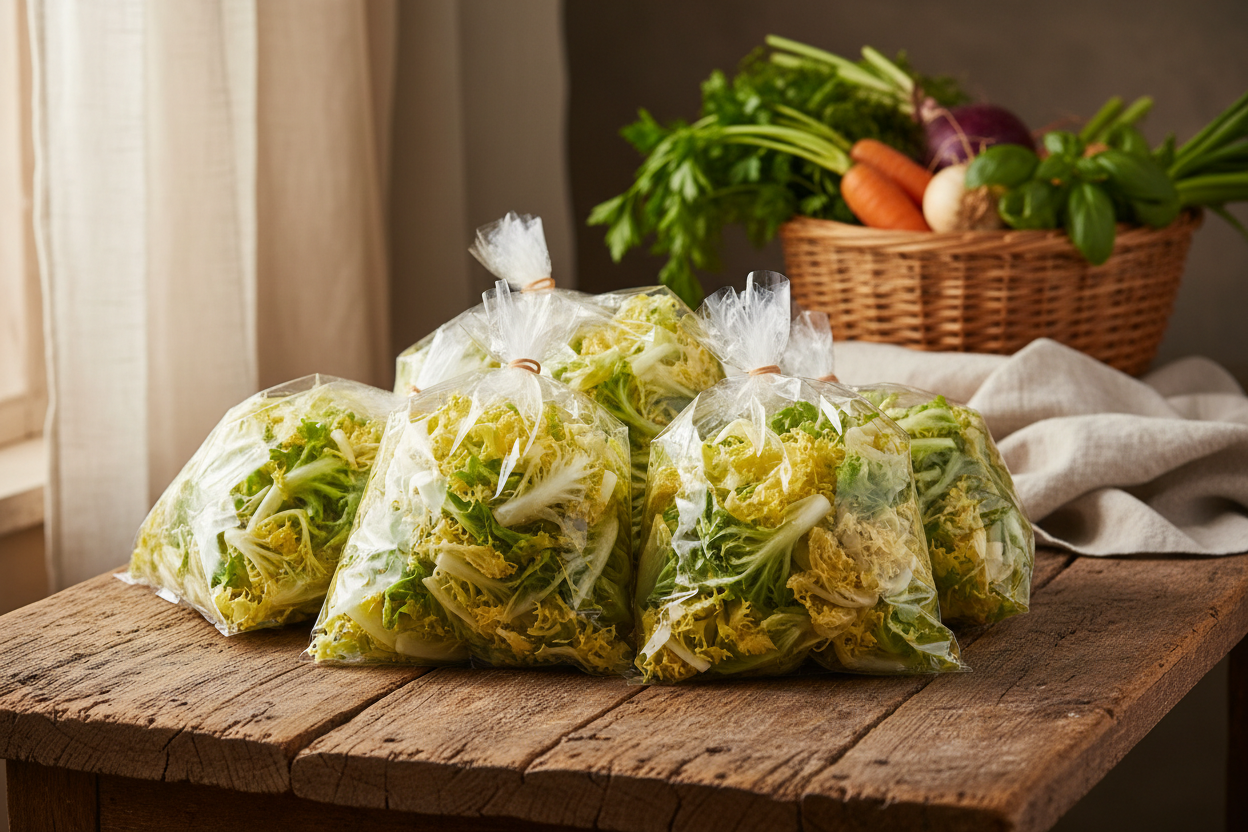 poches fermées avec un petit elastique